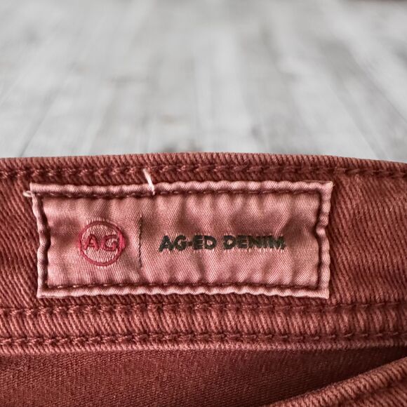 AG Everett Slim Straight Jeans - Wine Burgundy Red - Cotton Stretch - 34x28 - Picture 5 of 13